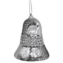 Enfeite de Natal Sino Prata Arvore/Mesa/Porta Pequeno 10cm