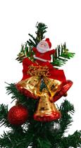 Enfeite de Natal - Sinos e Papai Noel - PVC - 13,5cm x 10cm