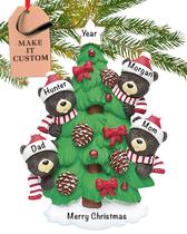 Enfeite de Natal, tradições natalinas, Black Bear, família de 4