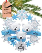 Enfeite de Natal, tradições natalinas, urso polar, família de 3