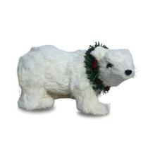 Enfeite de Natal Urso Polar em Palha Branco 26x10x13 cm