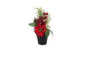 Enfeite de Natal Vaso de Flor Le Vermelho 21cm