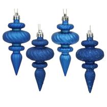 Enfeite de Natal Vickerman 4 Finish Finial, pacote com 8 unidades, azul