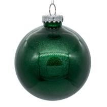 Enfeite de Natal Vickerman 6 Clear Ball com brilho esmeralda