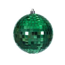 Enfeite de Natal Vickerman Bola Espelhada Verde 10 cm Pacote com 6