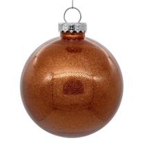 Enfeite de Natal Vickerman Clear Ball com brilho de cobre de 6 cm Enfeite de Natal Vickerman Clear Ball com brilho de cobre de 6 cm