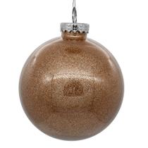 Enfeite de Natal Vickerman Clear Ball com Cafe Latte Glitter