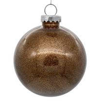 Enfeite de Natal Vickerman Clear Ball com Mocha Glitter 6cm Enfeite de Natal Vickerman Clear Ball com Mocha Glitter 6cm
