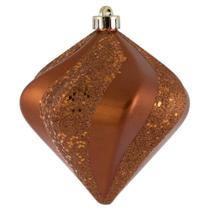 Enfeite de Natal Vickerman Copper Swirl Diamond, conjunto de 3