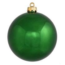 Enfeite de Natal Vickerman Emerald Shiny Ball de 6 cm, conjunto de 4 Enfeite de Natal Vickerman Emerald Shiny Ball de 6 cm, conjunto de 4