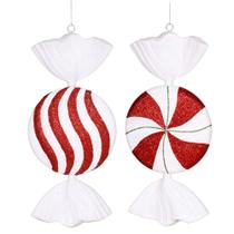 Enfeite de Natal Vickerman Flat Peppermint Candy 13 cm 2 unidades