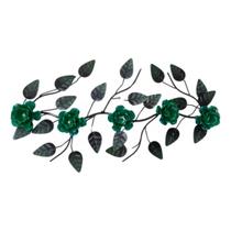 Enfeite De Parede Decorativo Todo De Ferro 5 Rosas