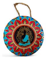 Enfeite de Parede Mandala Buda em Porcelana 16cm Decoração Espiritual, Minimalista e Elegante para