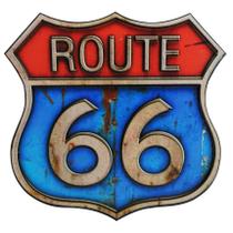 Enfeite de Parede Quadro Route 66 3D G Decoração 40x40 Mdf 6mm Madeira