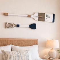 Enfeite de Parede Remos Decorativo Remos Decorativo Kit Madeira para Casa Praia Branco