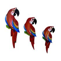 Enfeite De Parede Trio De Araras Vermelha Decoração Varanda Enfeite De Parede Trio De Araras Vermelha Decoração Varanda