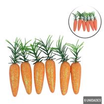 Enfeite de Páscoa Cenouras 6 Peças 5cm - Tudo em Caixa