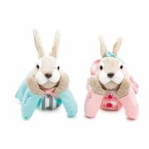 Enfeite de Páscoa Kit 2 Coelhos Deitados em Palha e de Luxo