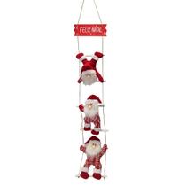 Enfeite de pendurar 3 bonecos escada/placa xadrez vm 106cm Enfeite de pendurar 3 bonecos escada/placa xadrez vm 106cm