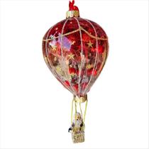 Enfeite de Pendurar Balão Papai Noel Vermelho Glitter Vidro Enfeite de Pendurar Balão Papai Noel Vermelho Glitter Vidro