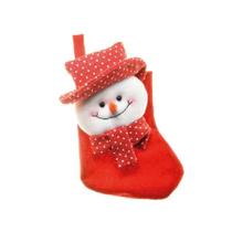 Enfeite de Pendurar Bota Boneco de Neve - Vermelho e Branco - 25cm - 1 unidade - Cromus - Rizzo