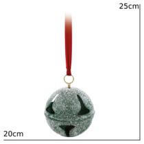 Enfeite de pendurar guizo verde com glitter 25cm 1 un Enfeite de pendurar guizo verde com glitter 25cm 1 un