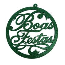Enfeite de pendurar na porta 30cm boas festas glitter Enfeite de pendurar na porta 30cm boas festas glitter
