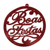 Enfeite de pendurar na porta 30cm boas festas glitter Enfeite de pendurar na porta 30cm boas festas glitter