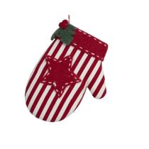 Enfeite De Pendurar Natal Luva Vermelho E Branco Btc