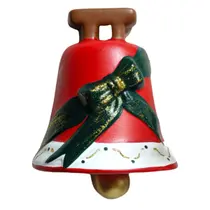 Enfeite de Porta de Pendurar Sino de Natal em Ceramica