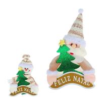 Enfeite de Porta Guirlanda de Natal Decoração Natalina Feliz Natal Papai noel/ Boneco de Neve 30cm - Vai de Tech