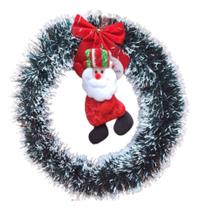 Enfeite De Porta Guirlando Nevada De Natal + Papai Noel Enfeite De Porta Guirlando Nevada De Natal + Papai Noel