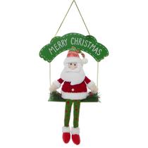 Enfeite de porta welcome papai noel no balanço - 49cm