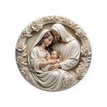 Enfeite De Presépio De Madeira Sagrada Família Decoração De Parede