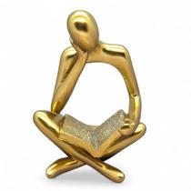 Enfeite de Reflexão Resina Espiritual Dourado Brilhante 13cm Enfeite de Reflexão Resina Espiritual Dourado Brilhante 13cm