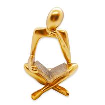 Enfeite de resina Reflexão Espiritual Dourado Brilhante 13cm Enfeite de resina Reflexão Espiritual Dourado Brilhante 13cm