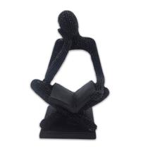 Enfeite de resina Reflexão Espiritual Preto Brilhante 13 cm