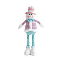 Enfeite De Tecido Retrátil Rosa E Azul Com Papai Noel, Boneco De Neve E Alce Para Decoração Festiva Enfeite De Tecido Retrátil Rosa E Azul Com Papai Noel, Boneco De Neve E Alce Para Decoração Festiva