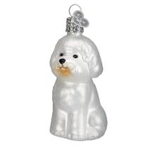 Enfeite de vidro Bichon Frise de Natal do Velho Mundo 8x4x4 cm Enfeite de vidro Bichon Frise de Natal do Velho Mundo 8x4x4 cm