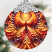 Enfeite de Vidro Fênix para Pendurar Touber 8x9 cm