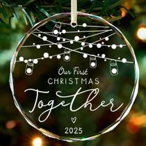 Enfeite de vidro pendurado THDZS First Christmas Together 8cm Enfeite de vidro pendurado THDZS First Christmas Together 8cm