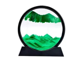 Enfeite de Vidro Quadro Redondo Decorativo Duna Ampulheta Para Quarto Sala Escritório 18CM Enfeite de Vidro Quadro Redondo Decorativo Duna Ampulheta Para Quarto Sala Escritório 18CM