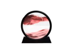 Enfeite de Vidro Quadro Redondo Decorativo Duna Ampulheta Para Quarto Sala Escritório 18CM