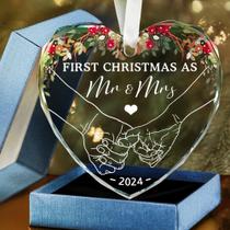 Enfeite de Vidro WANDER PRINTS - First Christmas Mr & Mrs