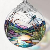 Enfeite de vitral de libélula Touber 7,5x9 cm