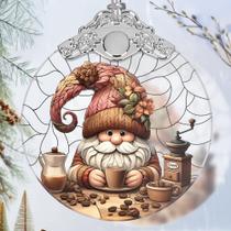 Enfeite de vitral Jocidea Gnome 8x9 cm de Natal