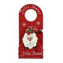 Enfeite Decora Maçaneta Feliz Natal Pelúcia Papai Noel Gorro Xadrez 30cm - Master Christmas Enfeite Decora Maçaneta Feliz Natal Pelúcia Papai Noel Gorro Xadrez 30cm - Master Christmas