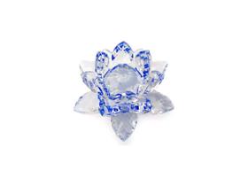 Enfeite Decoração de Cristal Vidro Flor de Lotus Para Sala Quarto Cristaleira Grande 13CM