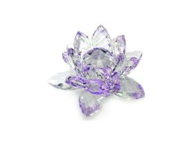 Enfeite Decoração de Cristal Vidro Flor de Lotus Para Sala Quarto Cristaleira Pequeno 8CM