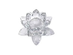 Enfeite Decoração de Cristal Vidro Flor de Lotus Para Sala Quarto Cristaleira Pequeno 8CM
